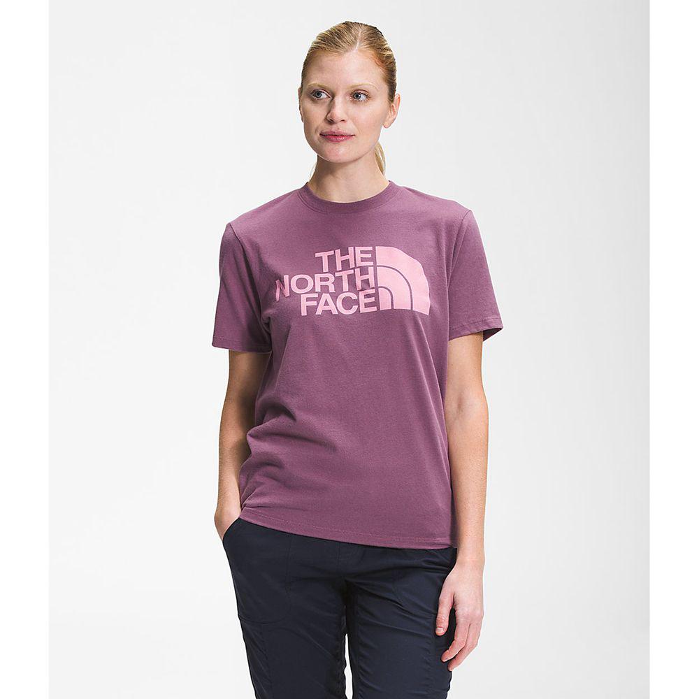 The North Face Κοντό Μανίκι Half Dome Cotton Γυναικεια T Shirt - Μωβ (HBLN67802)